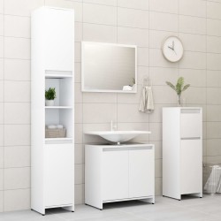   Set Mobili da Bagno Bianco in Legno Ingegnerizzato