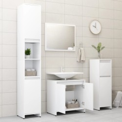   Set Mobili da Bagno Bianco in Legno Ingegnerizzato