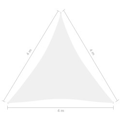   Parasole a Vela Oxford Triangolare 4x4x4 m Bianco