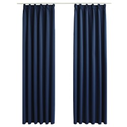   Tende Oscuranti con Ganci 2 pz Blue 140x175 cm