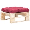 vidaXL Ottomana Pallet da Giardino con Cuscino Rosso in Legno Naturale