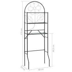   Scaffale da Bagno 60x33x174 cm Nero