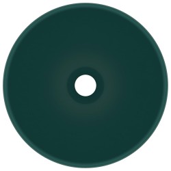   Lavandino Lusso Rotondo Verde Scuro Opaco 32,5x14 cm Ceramica