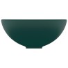   Lavandino Lusso Rotondo Verde Scuro Opaco 32,5x14 cm Ceramica