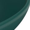   Lavandino Lusso Rotondo Verde Scuro Opaco 32,5x14 cm Ceramica