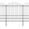 Recinzione Giardino Punta a Lancia (1,75-2)x5,1m Acciaio Nera
