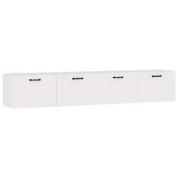   Mobili Parete 2pz Bianco Lucido 100x36,5x35cm Legno ingegnerizzato