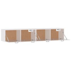   Mobili Parete 2pz Bianco Lucido 100x36,5x35cm Legno ingegnerizzato