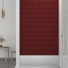 Pannelli Murali 12 pz Rosso Vino 60x15 cm Tessuto 1,08 m²