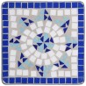   Tavolino di Servizio con Mosaico Blu e Bianco in Ceramica