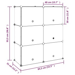   Scarpiera Nera 84,5x31x93,5 cm in PP