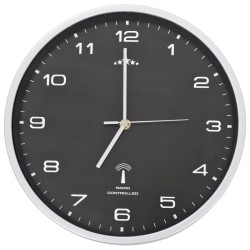   Orologio a Parete Radiocontrollato Movimento Quarzo 31 cm Nero