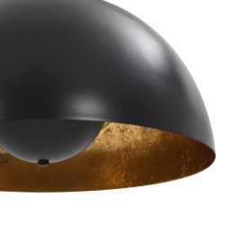   Lampadari 2 pz Nero e Oro Semi-Sferici 40 cm E27