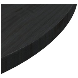   Piano Tavolo Nero Ø60x2,5 cm in Legno Massello di Pino