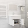   Set Mobili da Bagno 2 pz Bianco in Truciolato