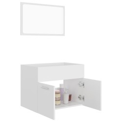   Set Mobili da Bagno 2 pz Bianco in Truciolato