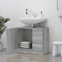   Mobile Lavabo Grigio Sonoma 63x30x54 cm in Legno Ingegnerizzato