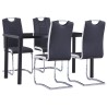 vidaXL Set Sala da Pranzo 5 pz in Similpelle Nero