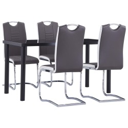 vidaXL Set Sala da Pranzo 5 pz in Similpelle Grigio