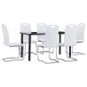 vidaXL Set Sala da Pranzo 7 pz in Similpelle Bianco