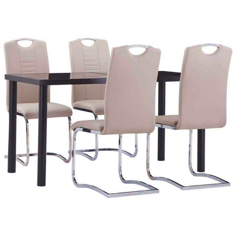 vidaXL Set da Pranzo 5 pz in Similpelle Cappuccino