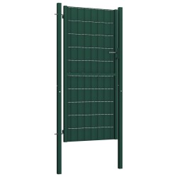    Cancello per Recinzione in PVC e Acciaio 100x124 cm Verde