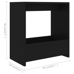 vidaXL Tavolino Nero 50x26x50 cm in Truciolato