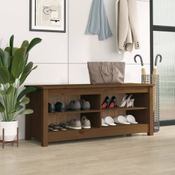 vidaXL Scarpiera Miele 110x38x45,5 cm in Legno Massello di Pino