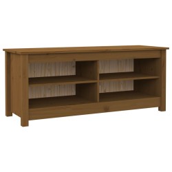 vidaXL Scarpiera Miele 110x38x45,5 cm in Legno Massello di Pino