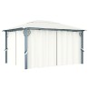 vidaXL Gazebo con Tenda 400 x 300 cm Crema Alluminio