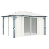 vidaXL Gazebo con Tenda 400 x 300 cm Crema Alluminio