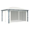 vidaXL Gazebo con Tenda 400 x 300 cm Crema Alluminio