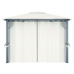 vidaXL Gazebo con Tenda 400 x 300 cm Crema Alluminio