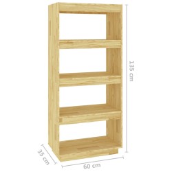 vidaXL Libreria/Divisorio 60x35x135 cm in Legno Massello di Pino