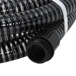 vidaXL Tubo di Aspirazione con Raccordi in Ottone Nero 1,1" 20 m PVC