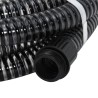 vidaXL Tubo di Aspirazione con Raccordi in Ottone Nero 1,1" 20 m PVC