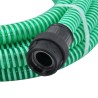 vidaXL Tubo di Aspirazione con Raccordi in Ottone Verde 11" 10 m PVC