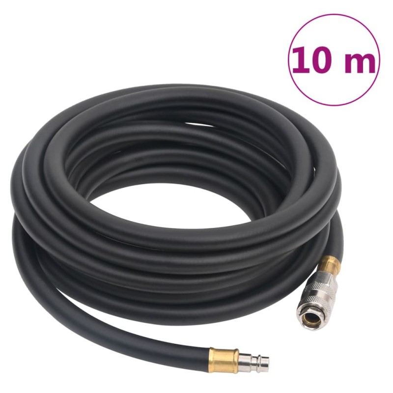 vidaXL Tubo Aria Ibrido Nero 0,6" 10 m in Gomma e PVC