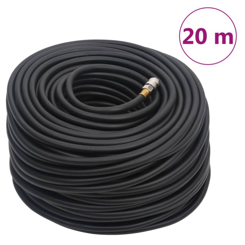 vidaXL Tubo Aria Ibrido Nero 0,6" 20 m in Gomma e PVC