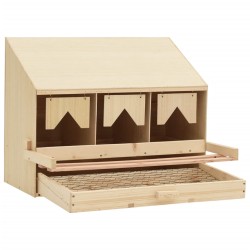 vidaXL Casetta Cova per Galline 3 Scomparti 72x33x54 cm Legno di Pino