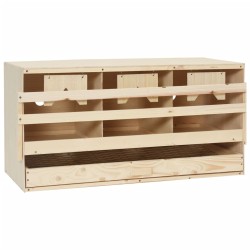 vidaXL Casetta Cova per Galline 3 Scomparti 72x33x38 cm Legno di Pino