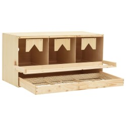 vidaXL Casetta Cova per Galline 3 Scomparti 72x33x38 cm Legno di Pino