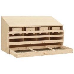 vidaXL Casetta Cova per Galline 4 Scomparti 106x40x59 cm Legno di Pino