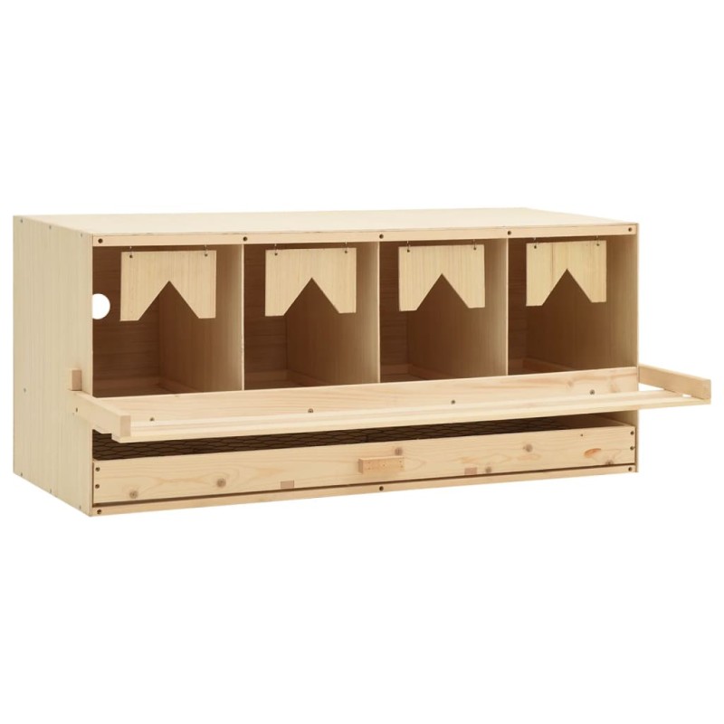 vidaXL Casetta Cova per Galline 4 Scomparti 106x40x45 cm Legno di Pino