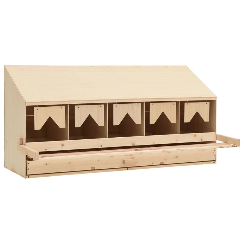 vidaXL Casetta Cova per Galline 5 Scomparti 117x33x54 cm Legno di Pino