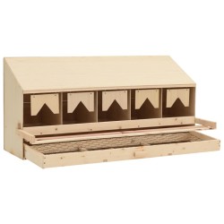 vidaXL Casetta Cova per Galline 5 Scomparti 117x33x54 cm Legno di Pino