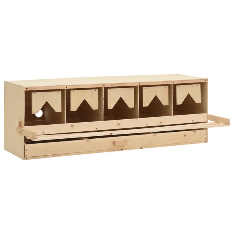 vidaXL Casetta Cova per Galline 5 Scomparti 117x33x38 cm Legno di Pino