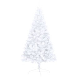 vidaXL Albero di Natale Artificiale a Metà Supporto Bianco 120 cm PVC