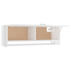 vidaXL Armadio Bianco Lucido 100x32,5x35 cm in Truciolato