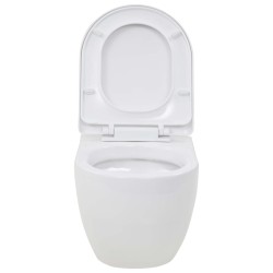 vidaXL WC Sospeso con Sciacquone Alto Nascosto in Ceramica